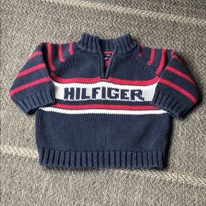 Tommy Hilfiger Navy, Red & White Logo Pullover